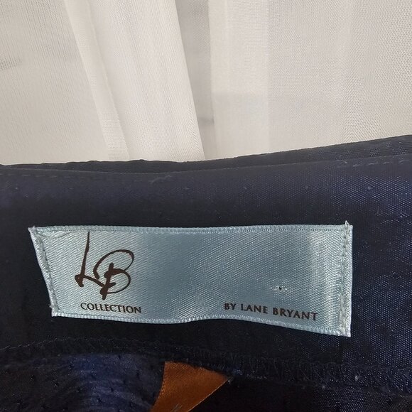 Lane Bryant Skirt Blue Satin Lace Coquette Whimsigoth A-line Pleated 14 - Picture 7 of 10